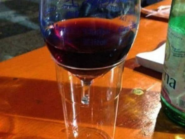 Dit wijnglas is nog perfect bruikbaar