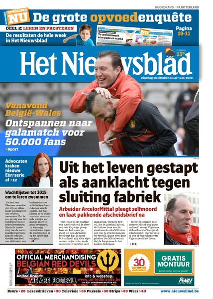 Krantenkoppen van 15/10/2013 (update van 16:01)