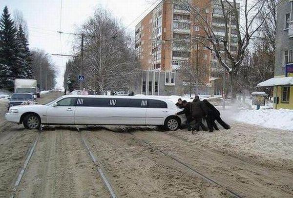 Une limousine sans pneus hiver