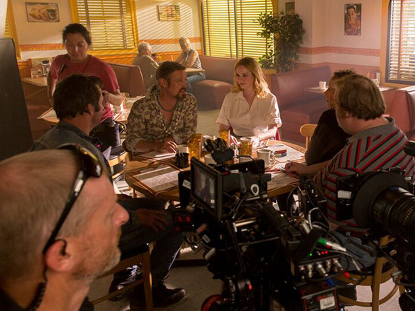 Op de set
