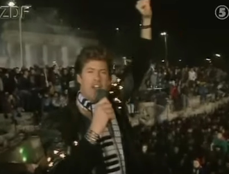 David Hasselhoff op de Berlijnse muur