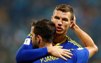 Miralem Pjanic et Edin Dzeko (Bosnie-Herzégovine)