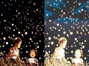 Een B-29 op de affiche van 'Grave of the Fireflies'