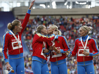 Un baiser russe aux Championnats du monde d'athlétisme