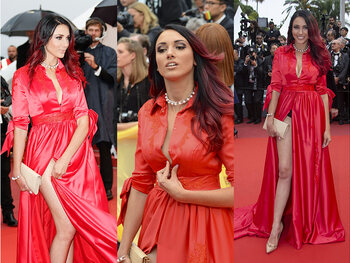 La robe fendue de Delphine Wespiser