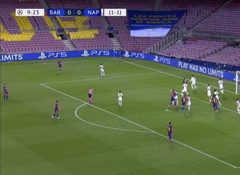 Goal: FC Barcelona 1 - 0 SSC Napoli 10' Lenglet