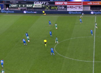 Goal: KAA Gent 2 - 1 Rapid Wien 93' Grahovac