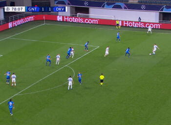 Goal: KAA Gent 1 - 2 Dynamo Kyiv 79', De Pena