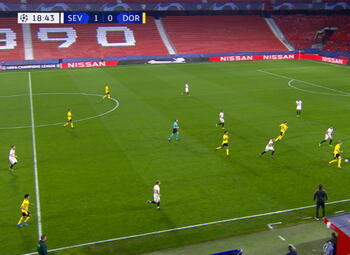 Goal: FC Sevilla 1 - 1 Borussia Dortmund 19' Dahoud