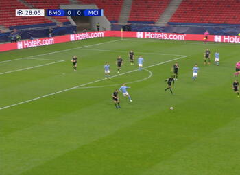 Goal: Borussia M'Gladbach 0 - 1 Manchester City 29' Bernardo Silva